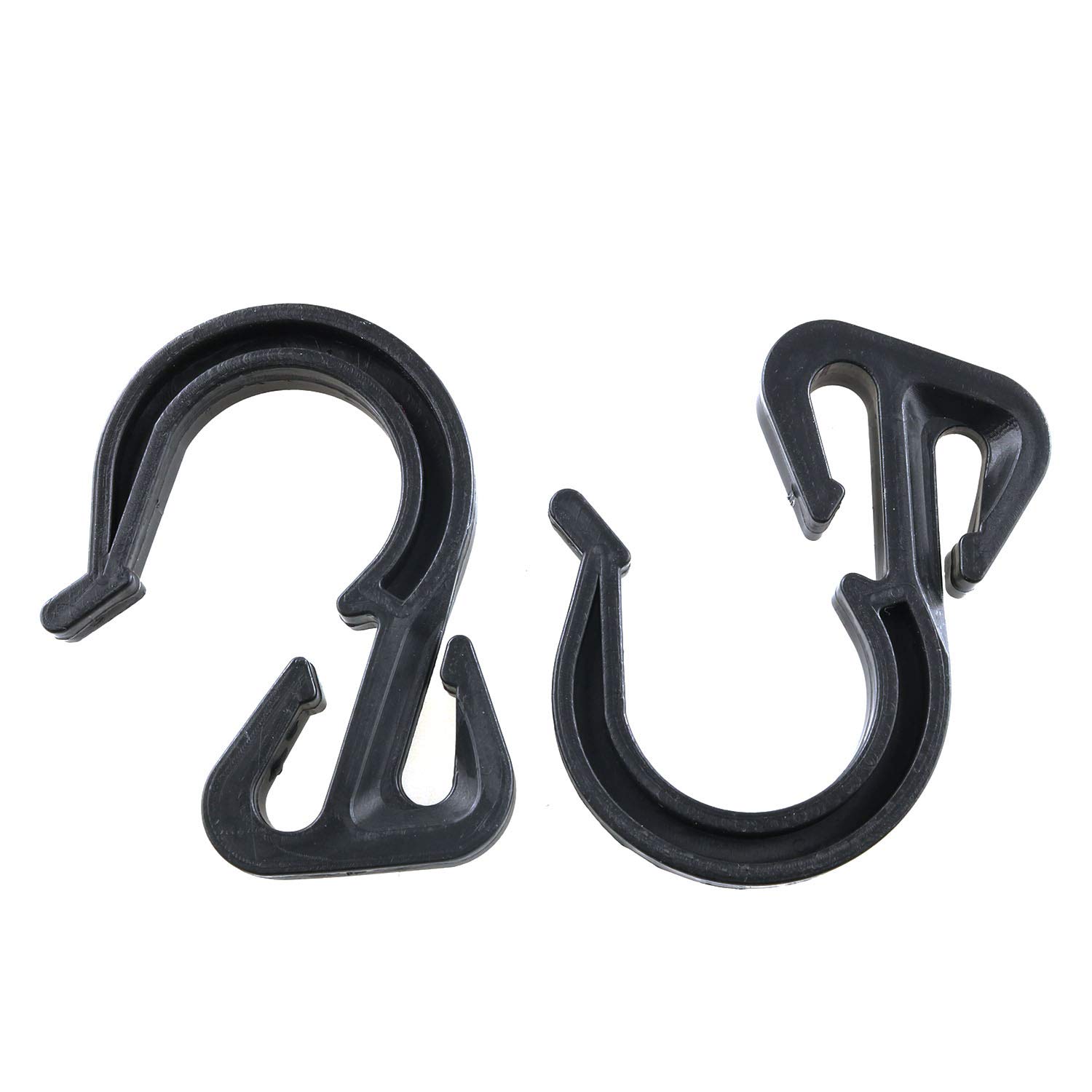 JCBIZ 12pcs 54x40mm Elastic Rope Hook Black Color Bungee Cord Hooks Reducing Drag and Vibration for Bungee Net, Cargo Net, Truck Net, Garage and General Outdoor Equipment