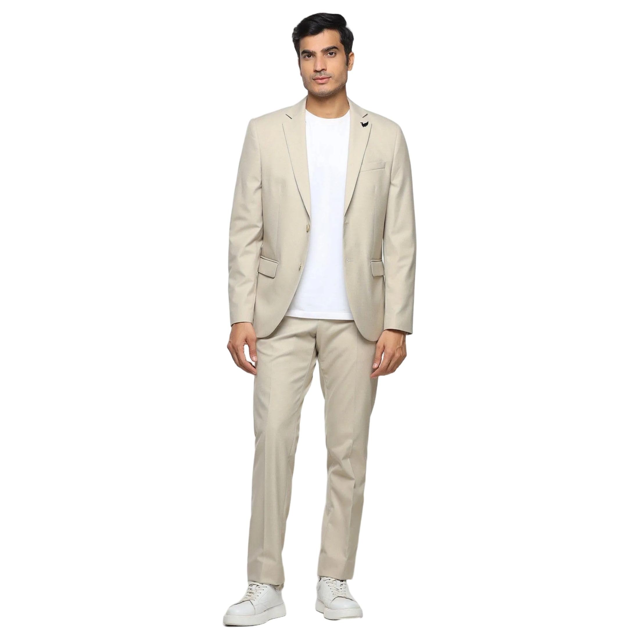 Men Solid Slim Fit Suits-image-5
