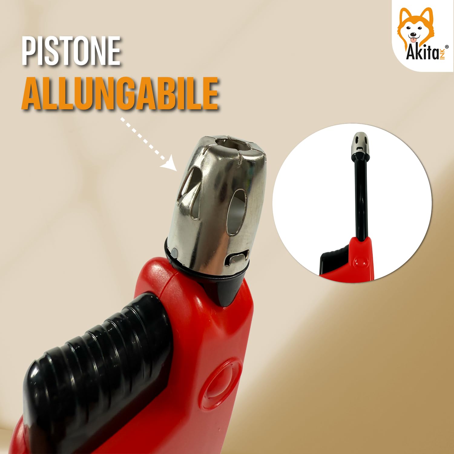 Akitaink Accendini Allungabili a Gas Ricaricabili, in Plastica con pistone allungabile - Colori assortiti, Accendino sicuro - Box da 25 Ricaricabile