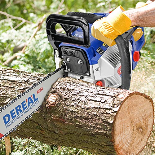 DEREAL Pro 58cc-Gas Chainsaw-20 Inch Bar Gasoline-Power Chain Saws 2-Cycle Automatic Chain Oiler Garden Tool for Trees Cutting Outdoor Home Farm Use