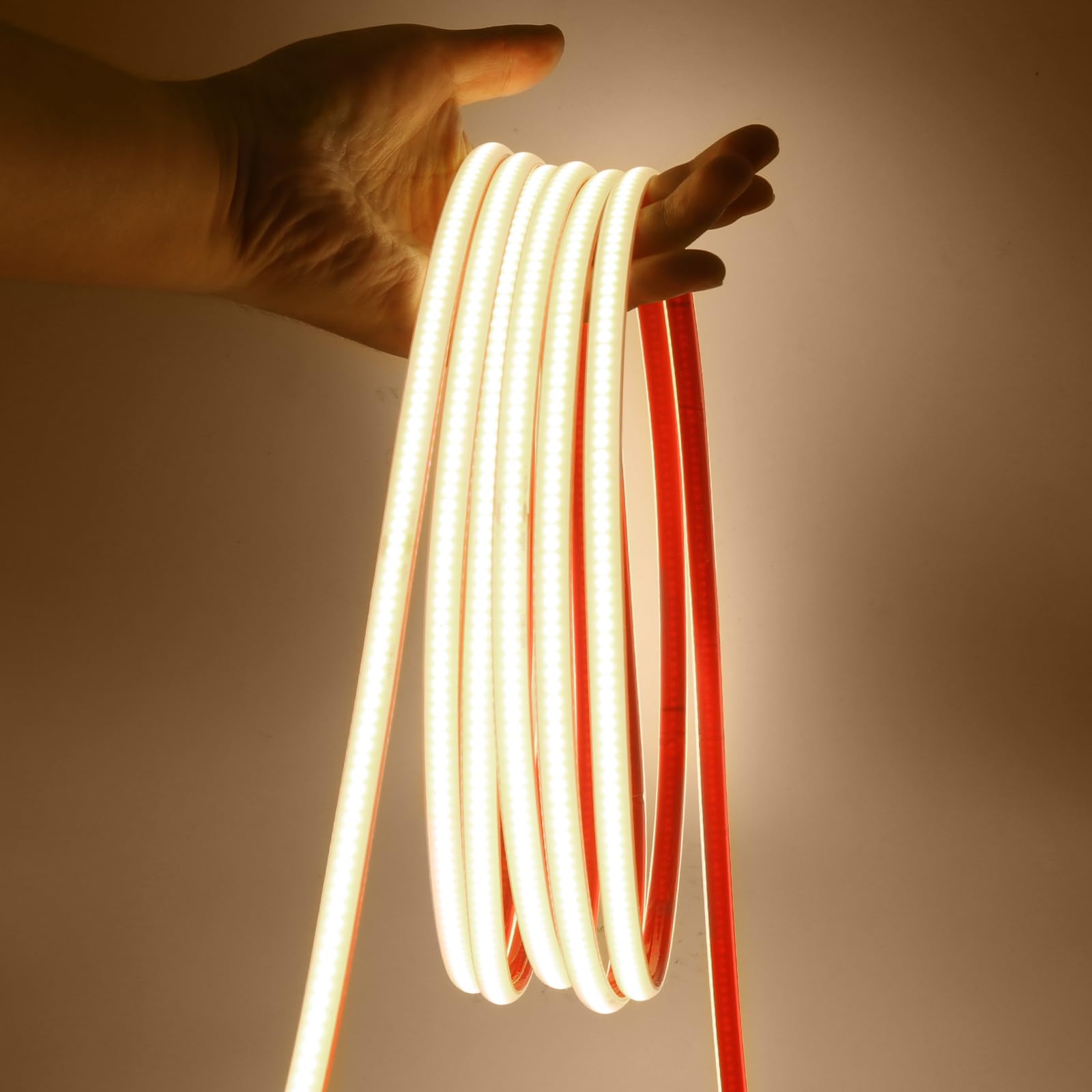 KISUFU Flexible COB Light Strip 220V, 288 LEDs/m LED Light,IP65 Waterproof Modified Silica Gel Rope Light,Neon LED Strip with UK Plug Power Supply,Lighting Decoration for Bedroom, Kitchen