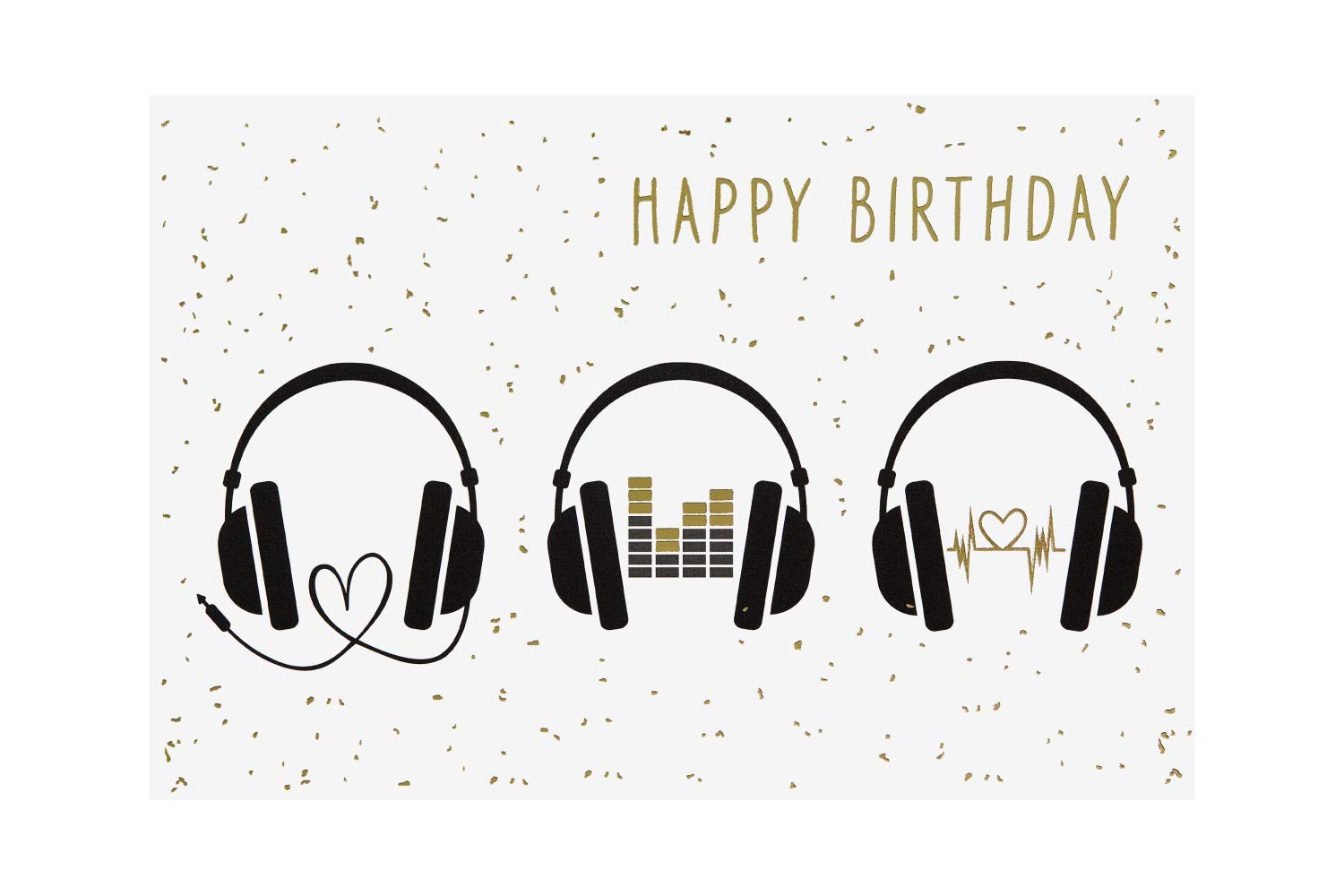 bsb Birthday Card Birthday Greetings Birthday Wishes - Headphones - Envelope Gold