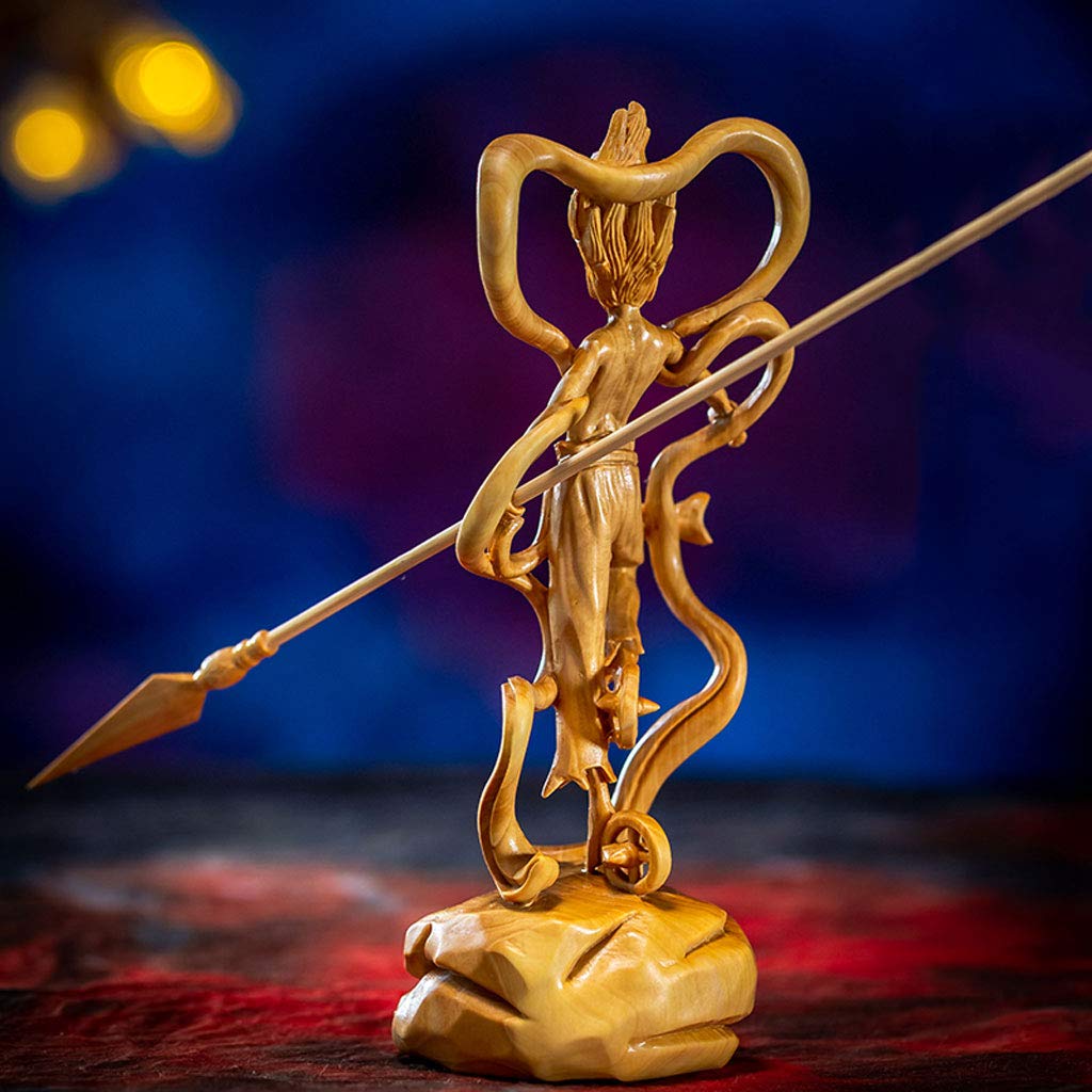 Amazon｜封神演義 哪吒之魔童降世 哪吒 木像 高級天然ツゲ木彫り 立像