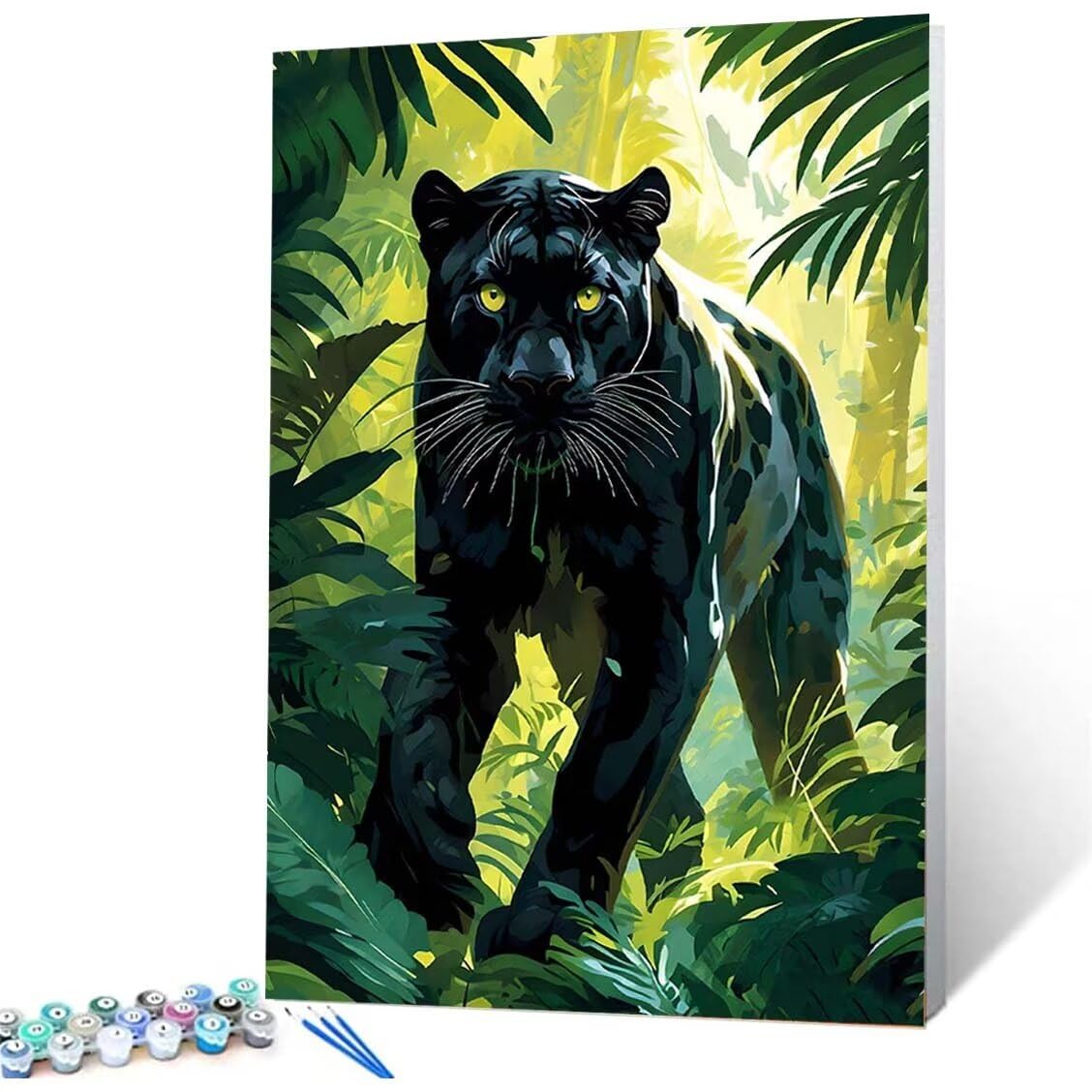 Amazon.co.jp: 数字による絵画 ジャングル クロヒョウ りえ大人のため