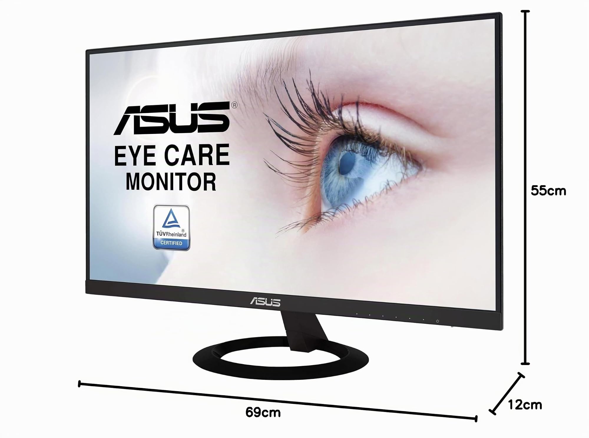 ASUS VZ279HE - Ecran PC 27" Noir FHD - Dalle IPS - 16:9 - 1920x1080 - 250cd/m² - 2x HDMI et VGA - Profil ultra-fin de 7 mm - Bords fins - Flicker Free - Filtres de lumière bleue