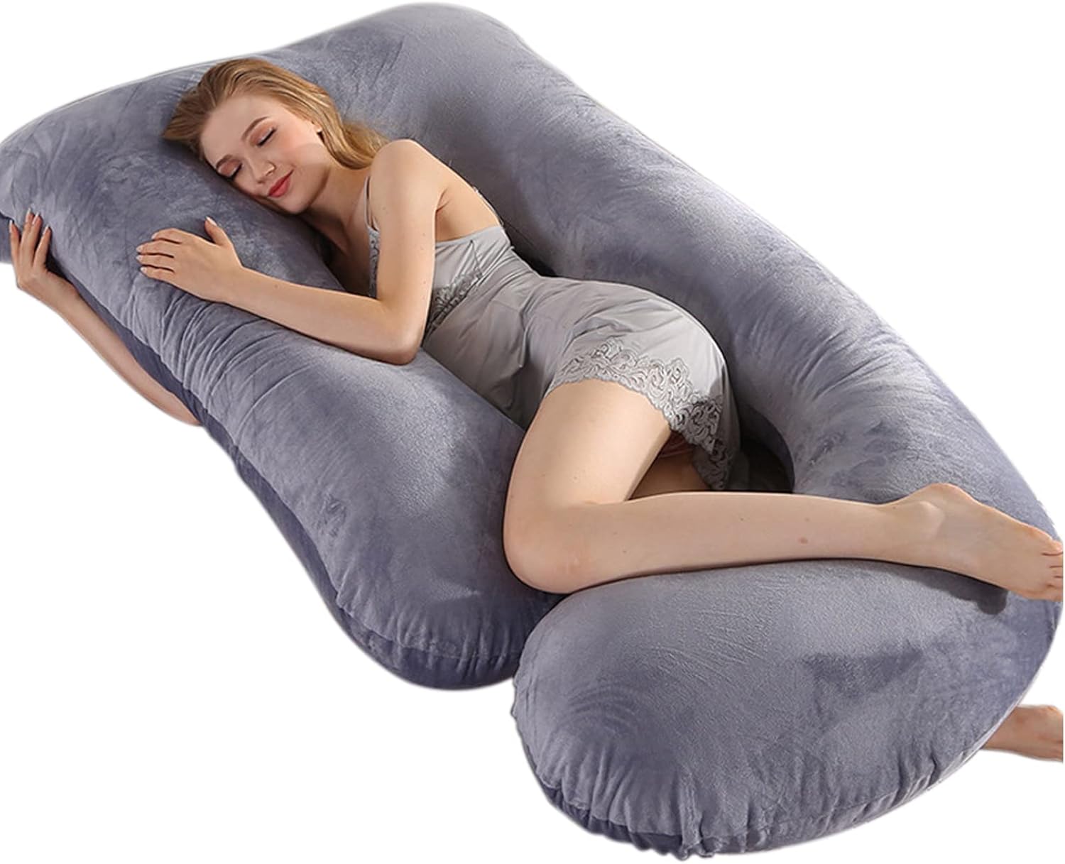 DEXBEXS Pregnancy Pillows, J Shaped Full Body Maternity