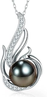 Tahitian Black Pearl Necklace with Phoenix Pendant