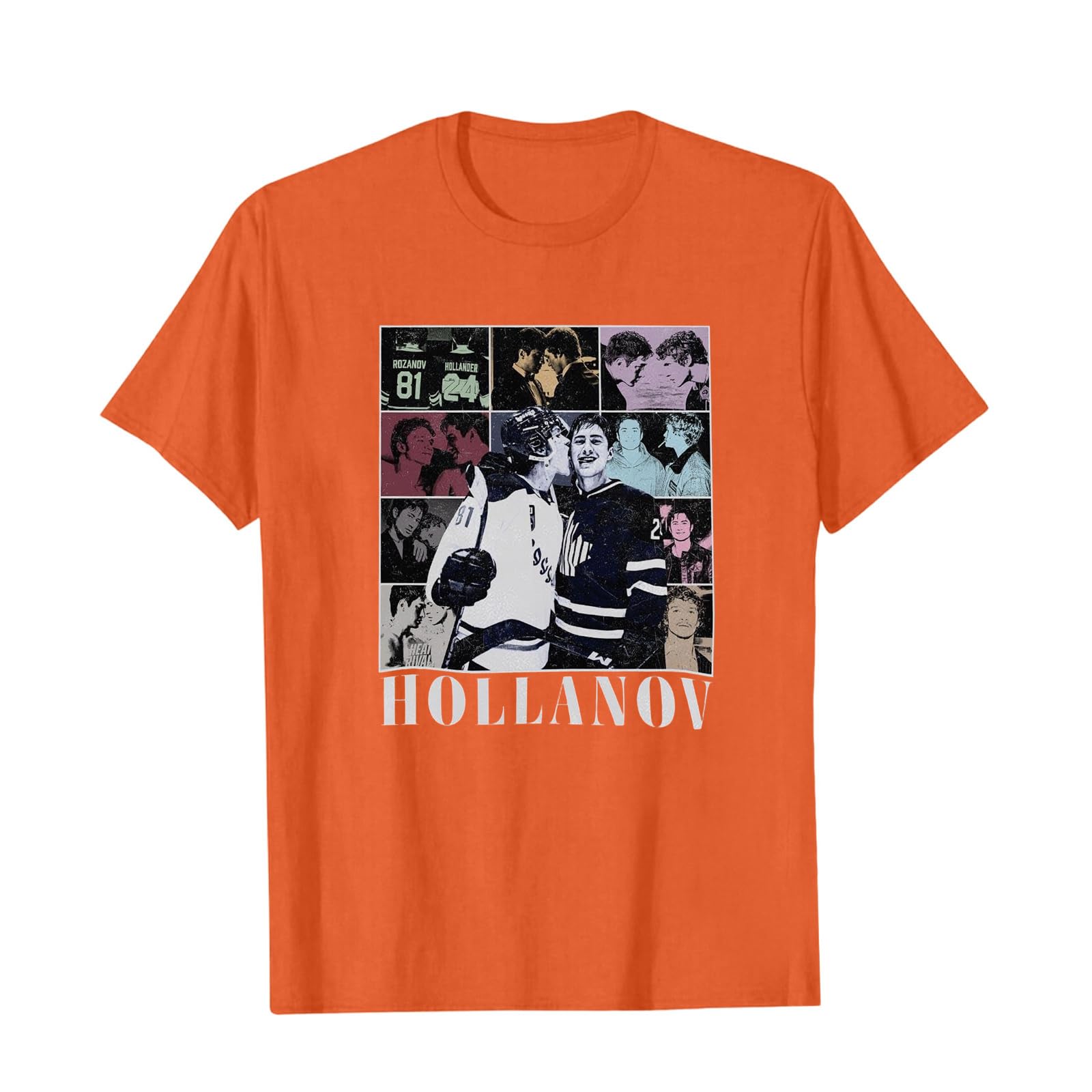 Umiquansome Heated Rivalry Shirt Graphic Tees Crew Neck Short Sleeve Casual Tshirt Merch Unisex for Fans Orange 3XL
