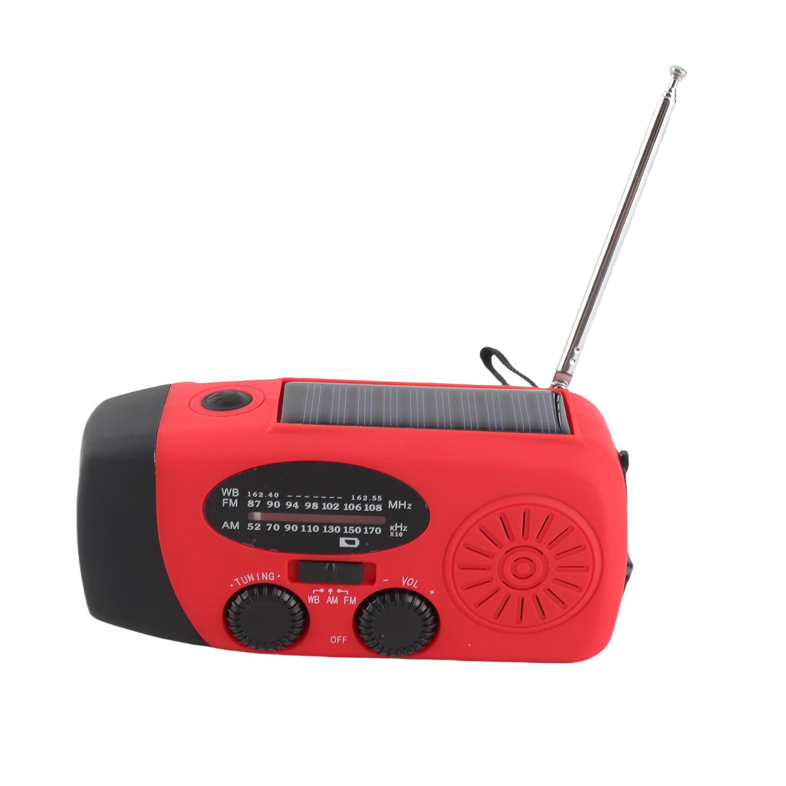 Radio solaire d'urgence FM/AM/NOAA avec lampe de poche 3 LED et batterie externe 1000 mAh