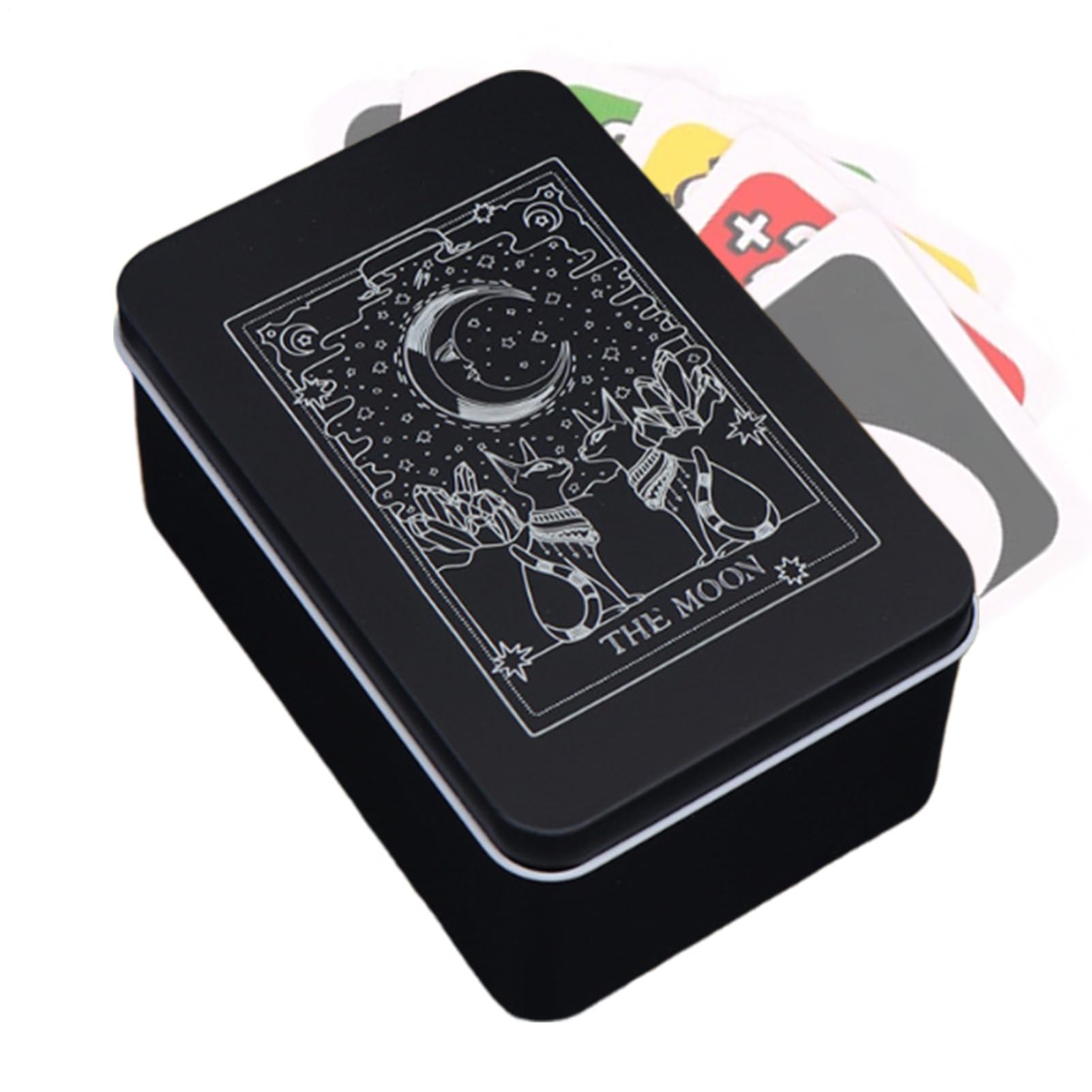 Tarot Card Case Holder, Sun Moon Design Tarot Card Box, Game Deck Box, Tarots Organizer Storage Boxes, Moon Sun Printed TarotCard Holder Boxes for Most Standard Size TarotCards
