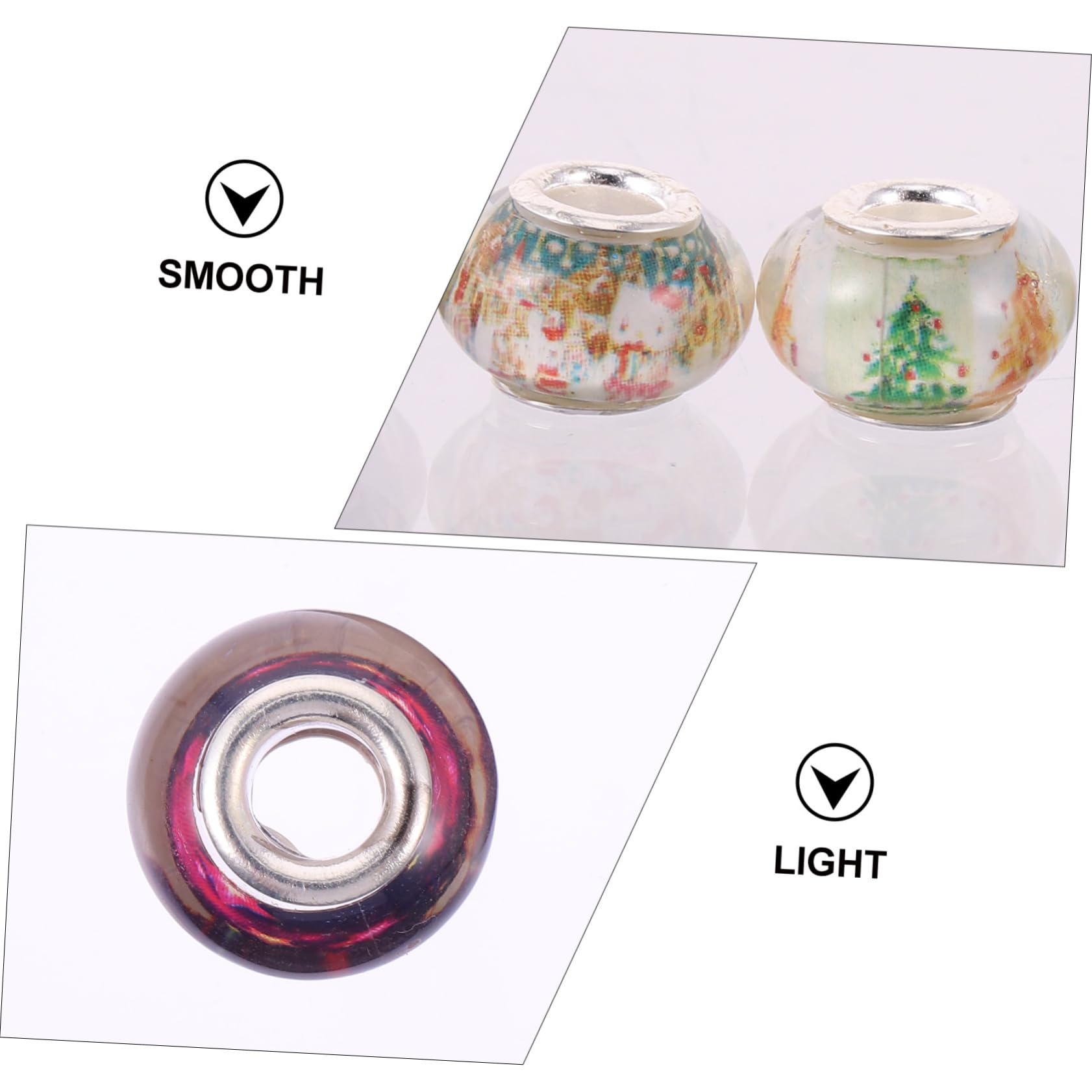 SHINEOFI 200stücke Große Lochperlen Aus Resin Mit Floralen Mustern Für Schmuckherstellung Abstandshalter Für Armbänder Und Halsketten Bastelperlen Für Kreative Projekte