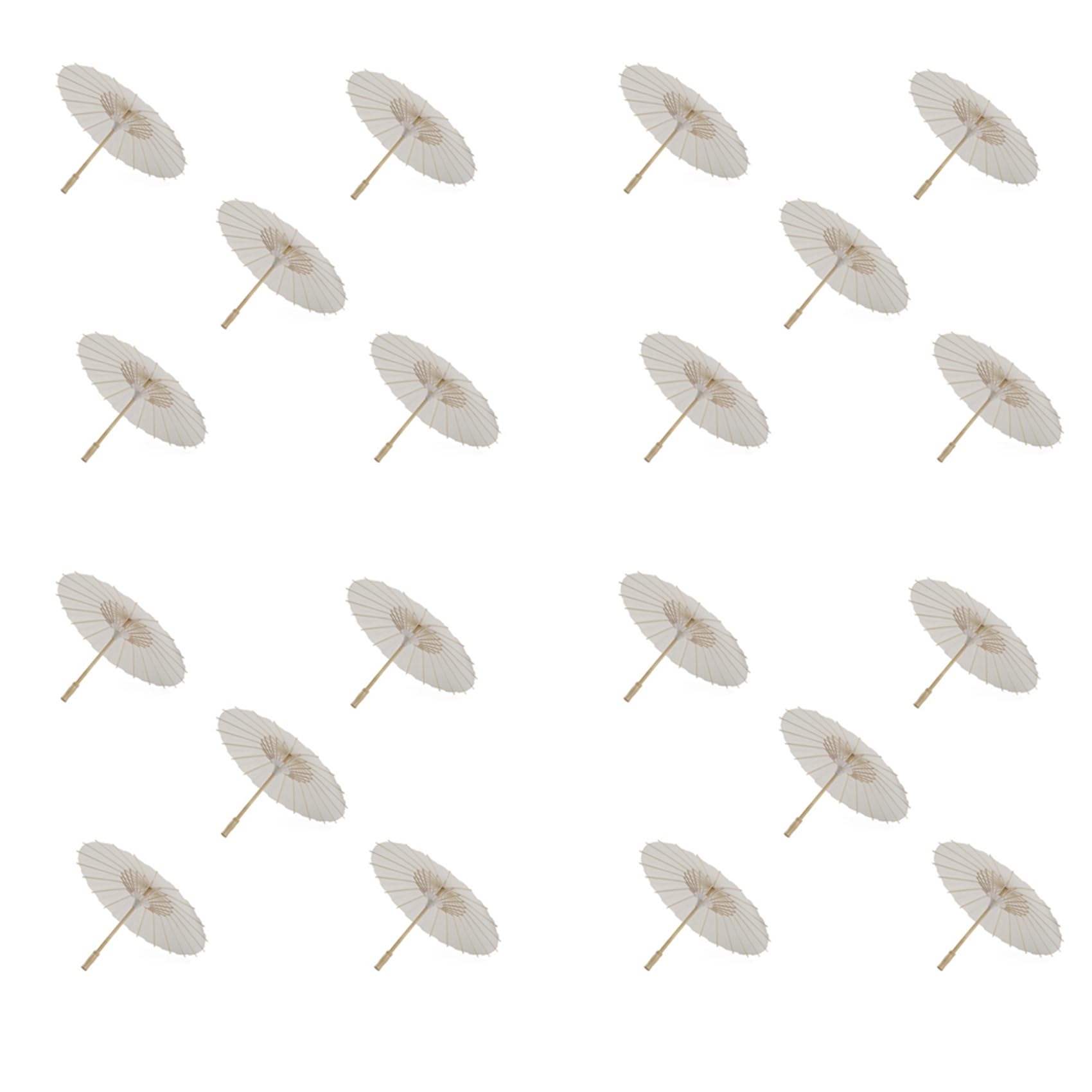 Hndhbfgrt 20PCS Paper Parasol 60Cm Beach Umbrella White DIY Umbrella Photography Props for Baby Shower Party Wedding