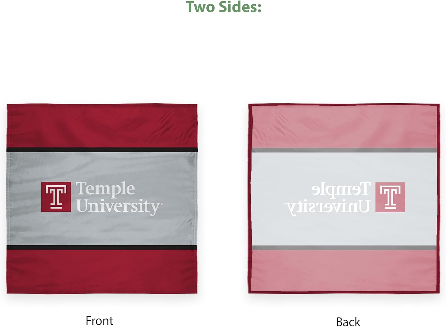 AGAS Temple University Table Cover 48 x 48 inch – Single Sided Printed Wrap Knitted Polyester – Officially Licensed NCAA Product – Temple Owls Square Tablecloth with Double Stitched Edges
