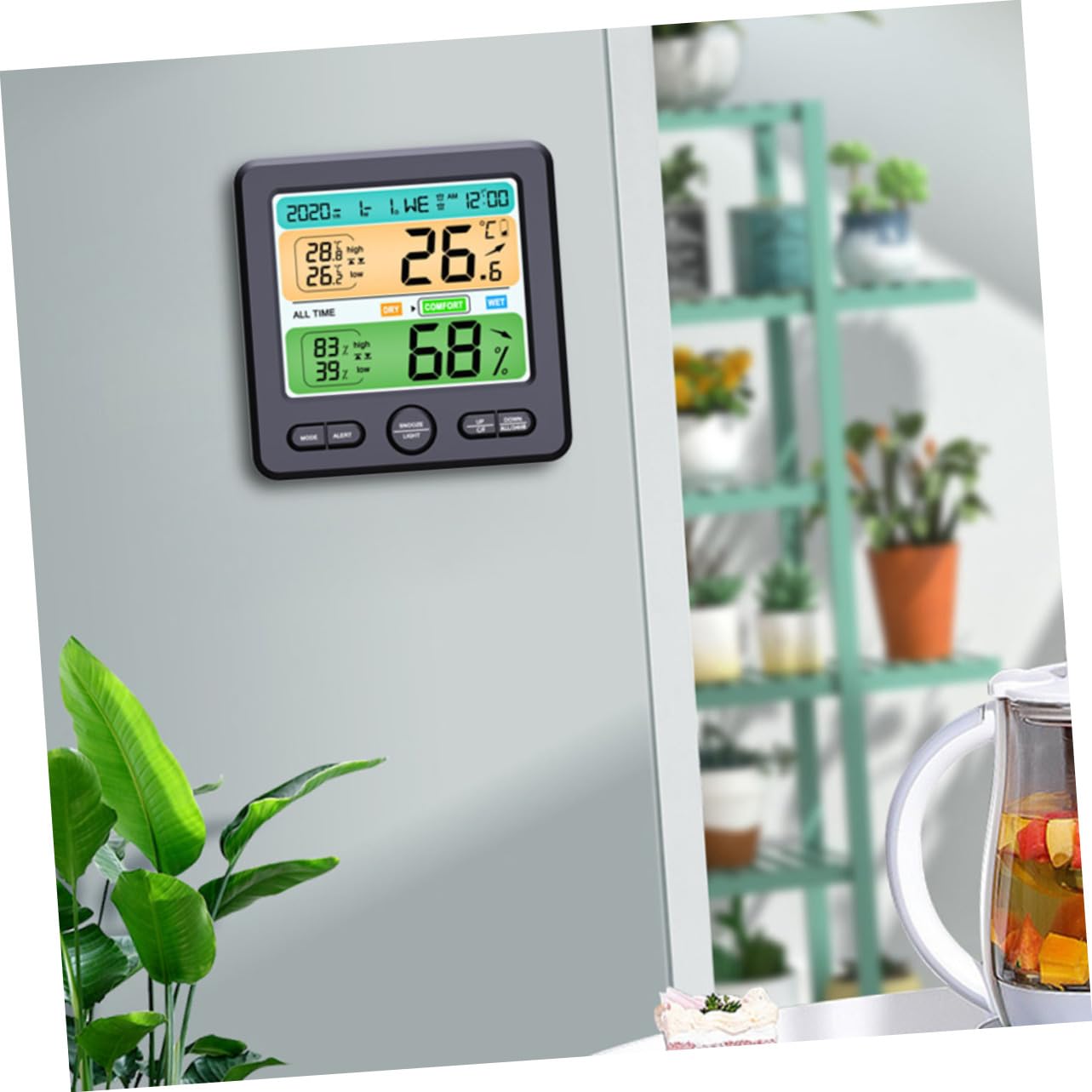 Reloj Termómetro e Higrómetro Pantalla Digital Medidor De Humedad y Temperatura Para Casa