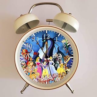 白の目覚まし時計 漫画のキャラクターW174大音量目覚まし時計 バックライト 静か 連続秒針 スヌーズ 電池式 置き時計 卓上時計 直径4インチ