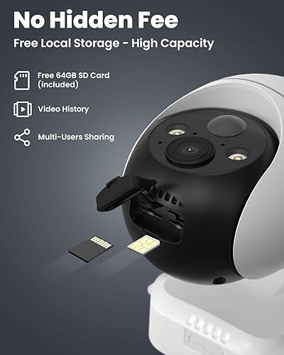 Miniatura 6 de ieGeek Cámaras de seguridad celular 4G LTE sin WiFi inalámbricas para exteriores, (tarjeta SD y SIM de 64 G incluida), funciona con energía solar
