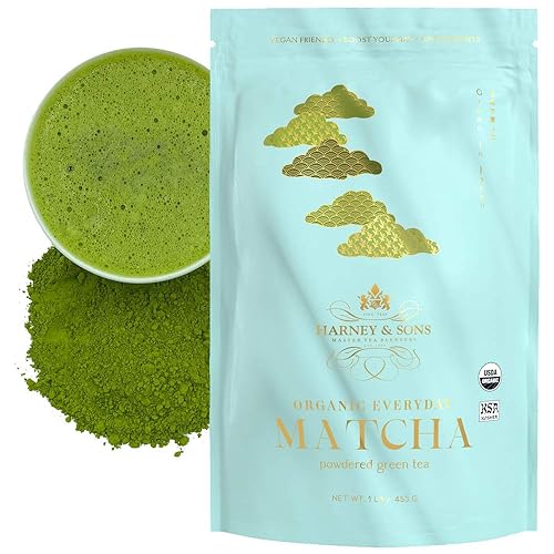 Harney & Sons Matcha orgánico diario | Té matcha en polvo en bolsa de 16 onzas