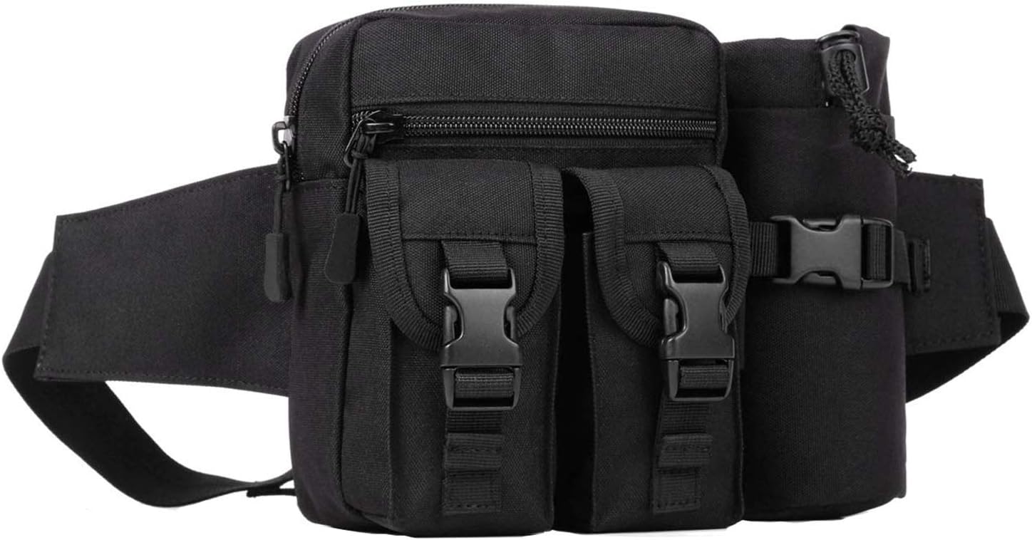 YOUBAMI Tactical Waist Bag, Black