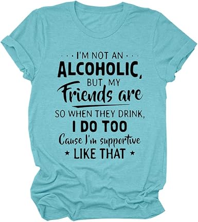 Shirts Women Funny Graphic Tee Casual 