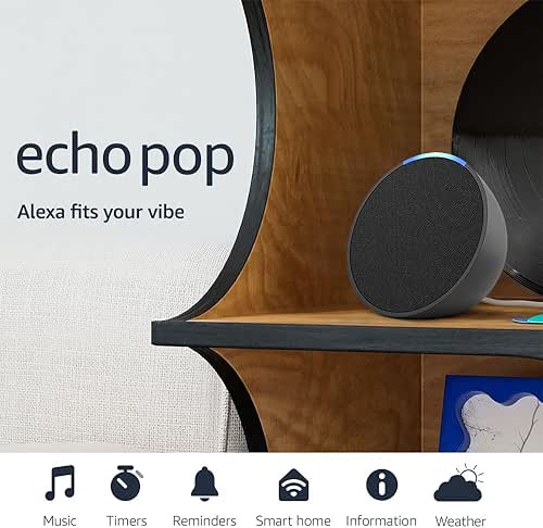 Like-New Amazon Echo Pop (newest model), Our smallest Alexa speaker,