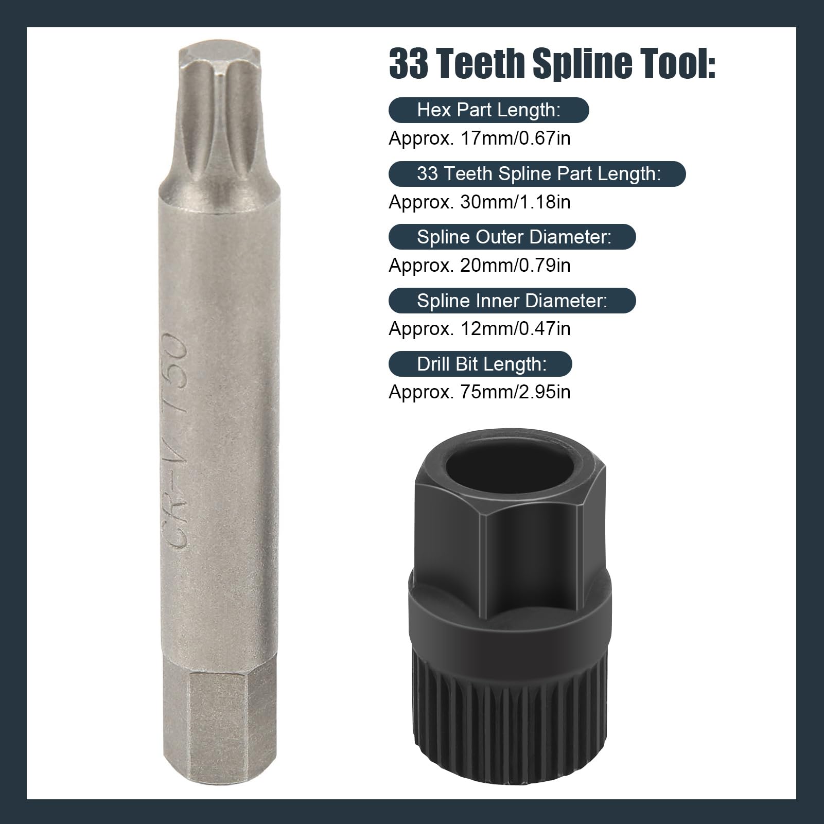 Kit di Chiavi per Puleggia Alternatore, 33 Denti Spline e T50 Torx, per Auto
