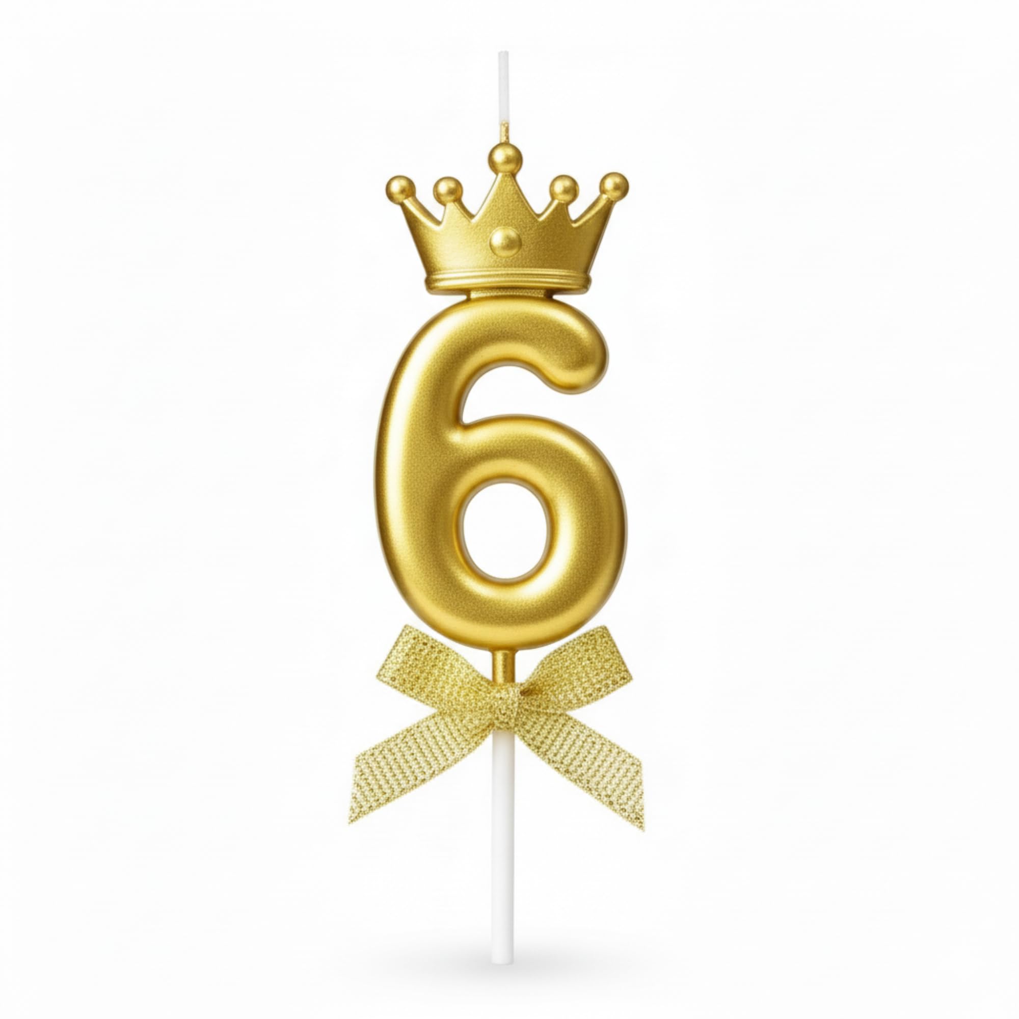 Gold Crown Birthday Candle - 3D Number 3 Cake Topper -11