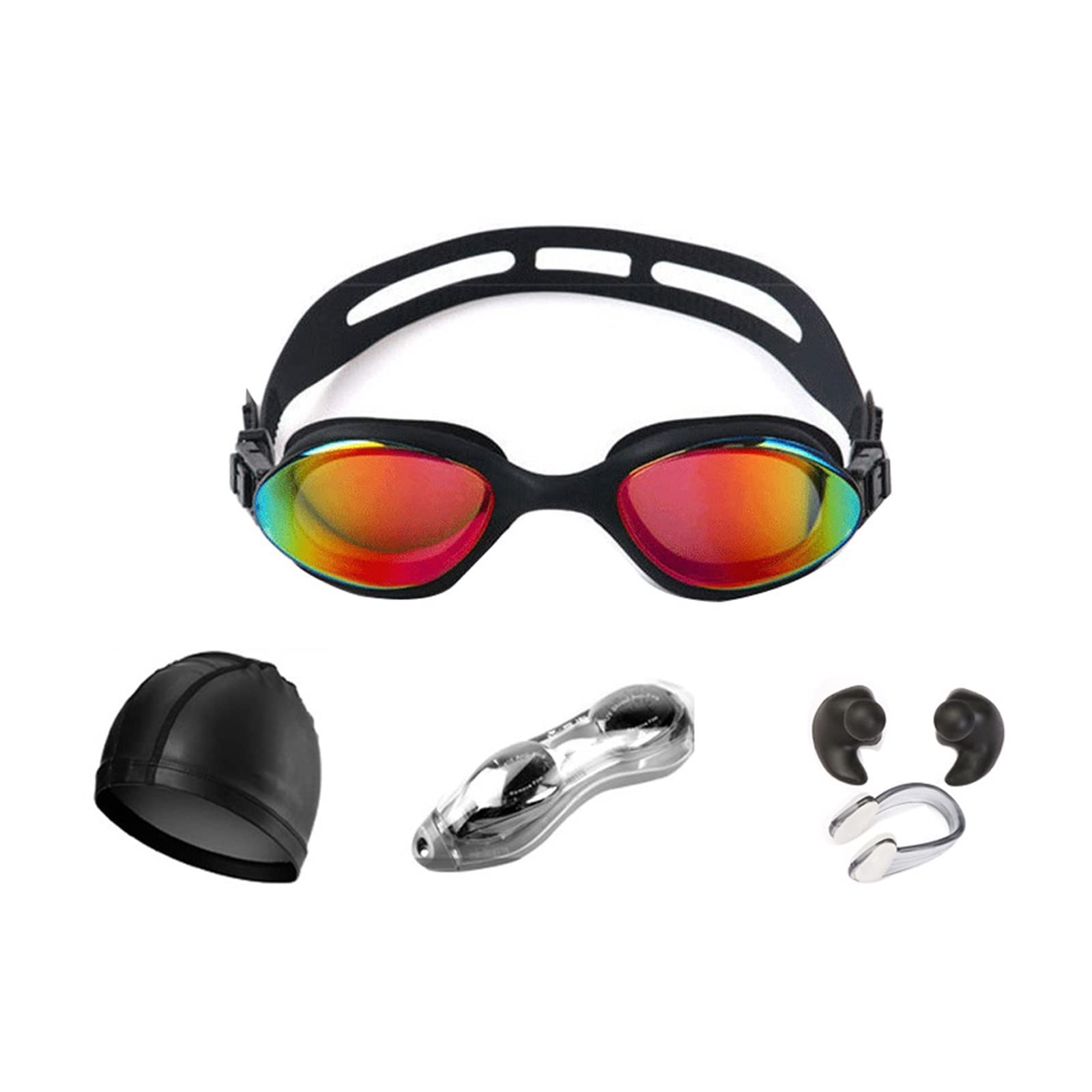 DFrywdgSEY swimming goggles, Professional Swimming Goggles cap Earplugs Water Blocking fog Adult Glasses