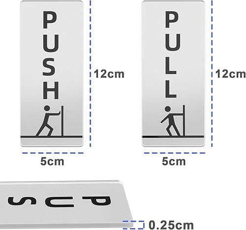 Miniatura 3 de 2 pares de letreros de puerta de acrílico para puerta, autoadhesivos, impermeables, estilo vertical para restaurante, bar, hotel, tienda de