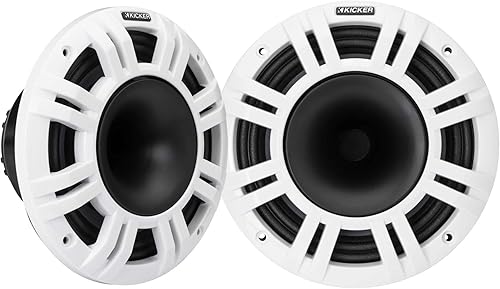 Miniatura 4 de KICKER 48KMXL8 8" 4-Ohm RGB LED KMXL Altavoces coaxiales marinos cargados con bocina, par