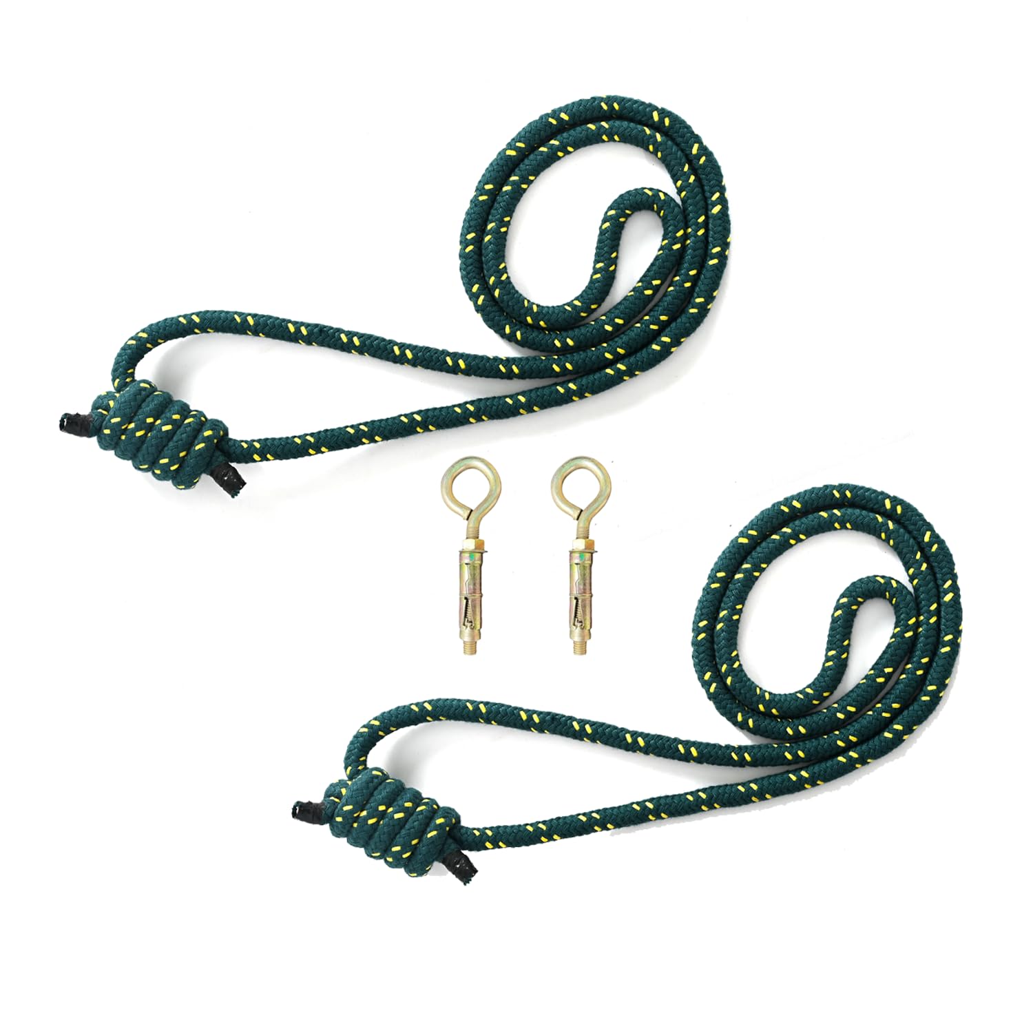 WiseLife Iyengar Yoga Anti-Gravity Wall Rope Straps 8Ft Long Cotton Stretch Support for Yoga, Pilates, Flexibility Training, & Home Studio Workouts,Durable(Pack of 2, Green)
