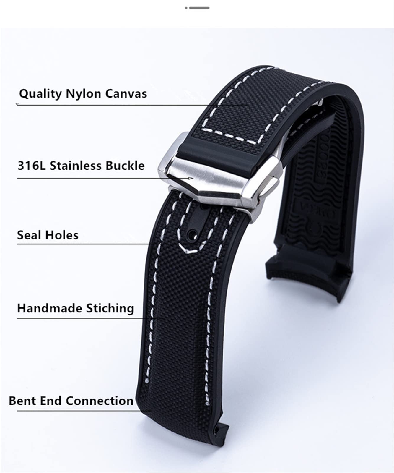XMKT 20 mm 22 mm nylonowy pasek gumowy do paska Omega Seamaster Planet Ocean zapięcie do paska akcesoria bransoletka łańcuch