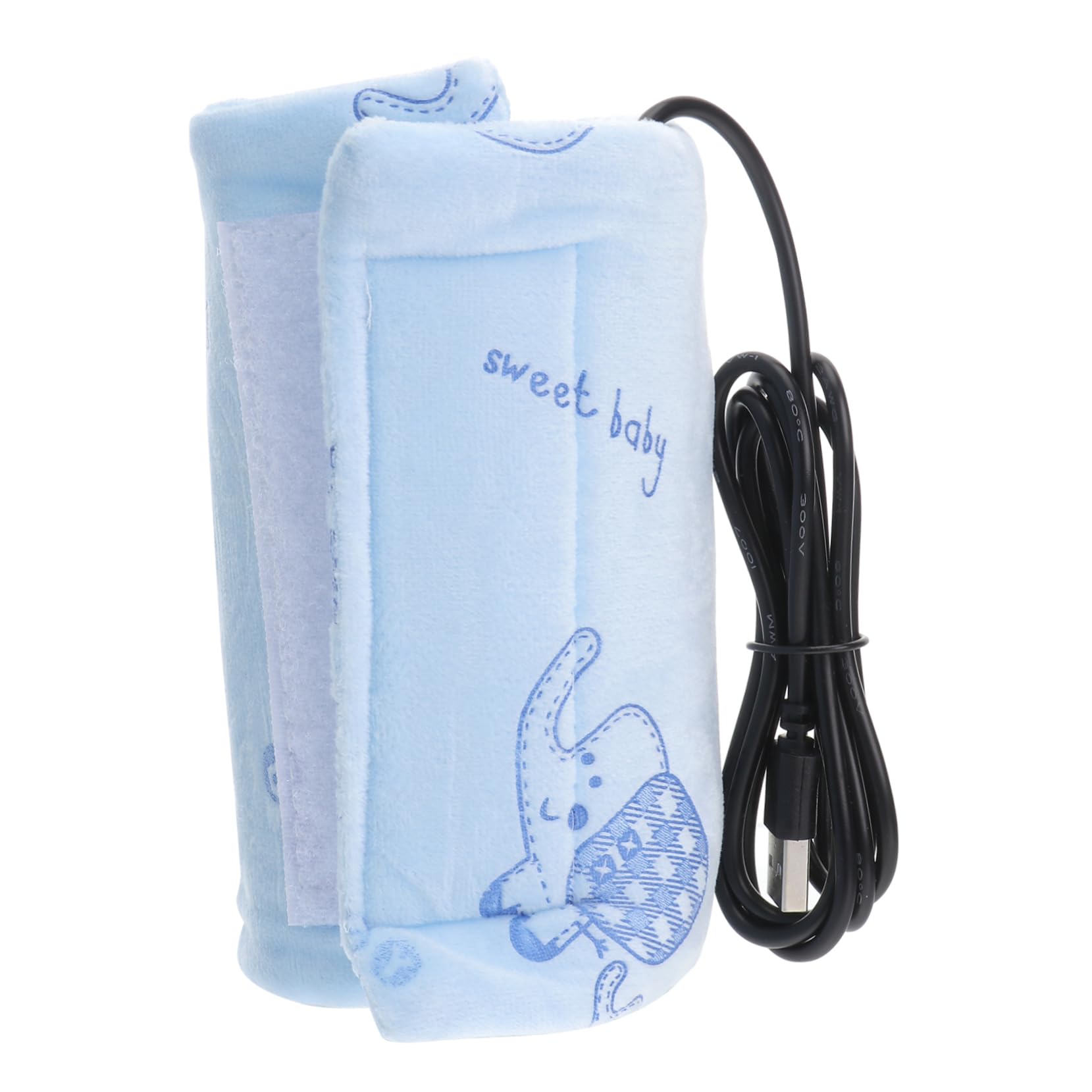 ifundom 2piezas Calentador De Biberones USB Portátil Bolsa Térmica Aislante Termostato Cubierta De para Leche De Azul