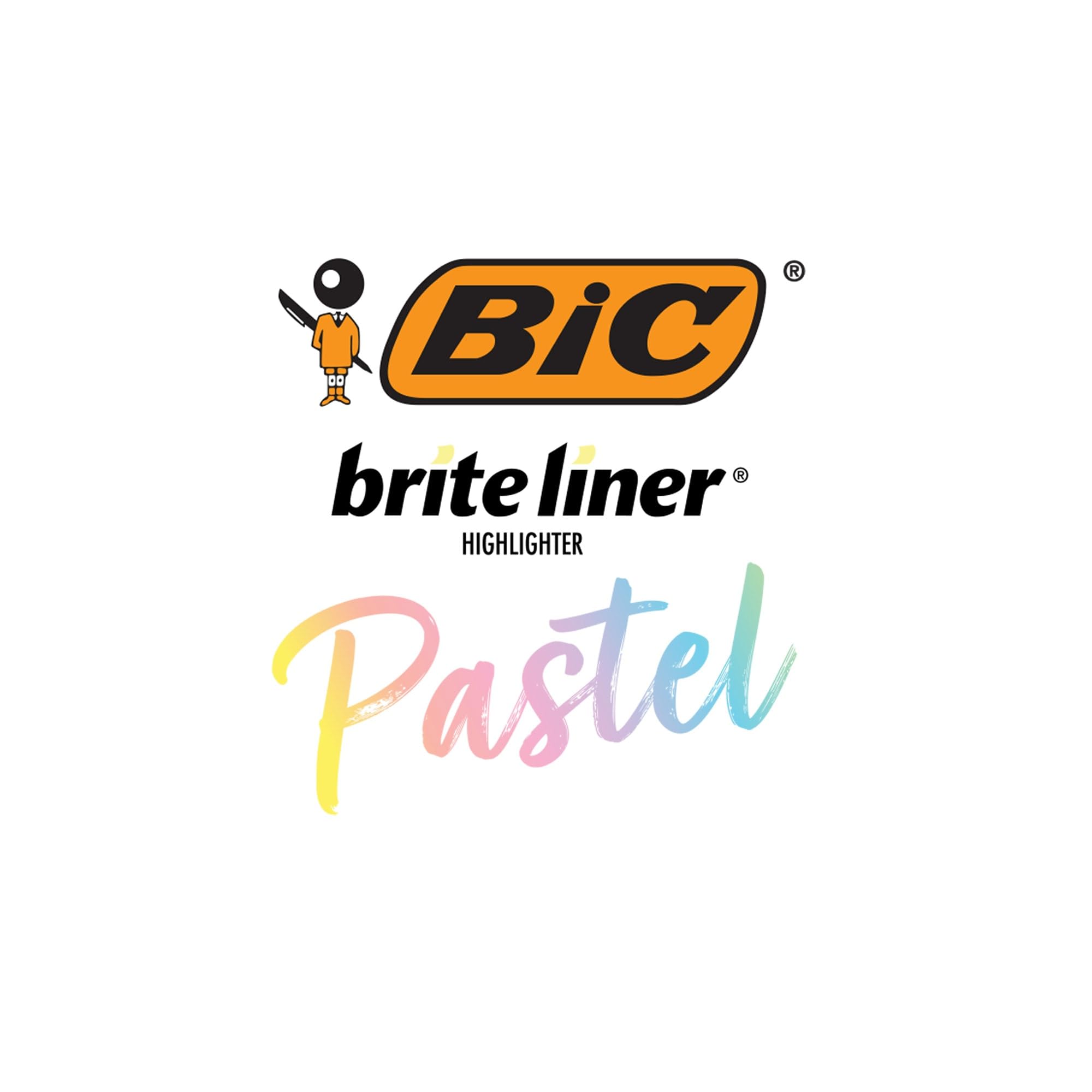 BIC GBLDP61AST Brite Liner Grip Pocket Highlighter Assorted - Pack of 6
