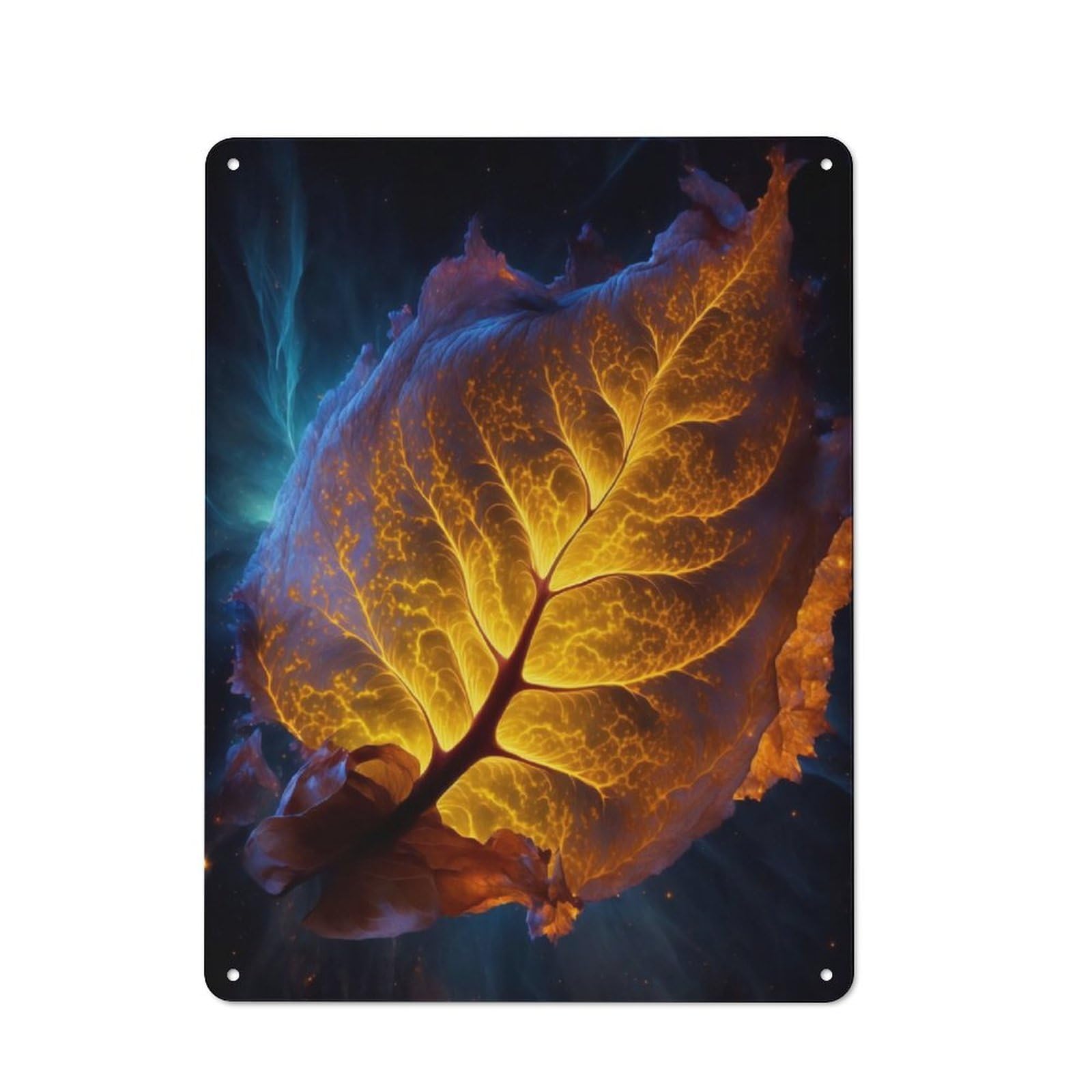 Junmoney Ethereal Leaf Retro Tin Sign 40X30cm For Garage Wall, For Fans Of Metal Signs And Themed Wall Decor