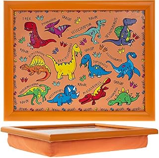 lesser and pavey LP42724 Small Laptray | Cartooned Dinosour Design | 1 Piece-35x28x6 cm Accessory, Orange, L35 x D25 x H6