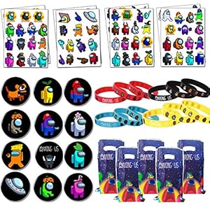 Among Us spel verjaardagsfeestje gunst voor fans – Among Us polsbandjes, tijdelijke tatoeages, cadeautjes voor…