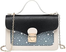 Crossbody Bag Girls Small Bag Women Shoulder Bag Small Cute New Model Handbag Crossbody Chain Crossbody Bag for Girl PU Leather Hand Bags for Mobile Phone, Black/White, Elegant