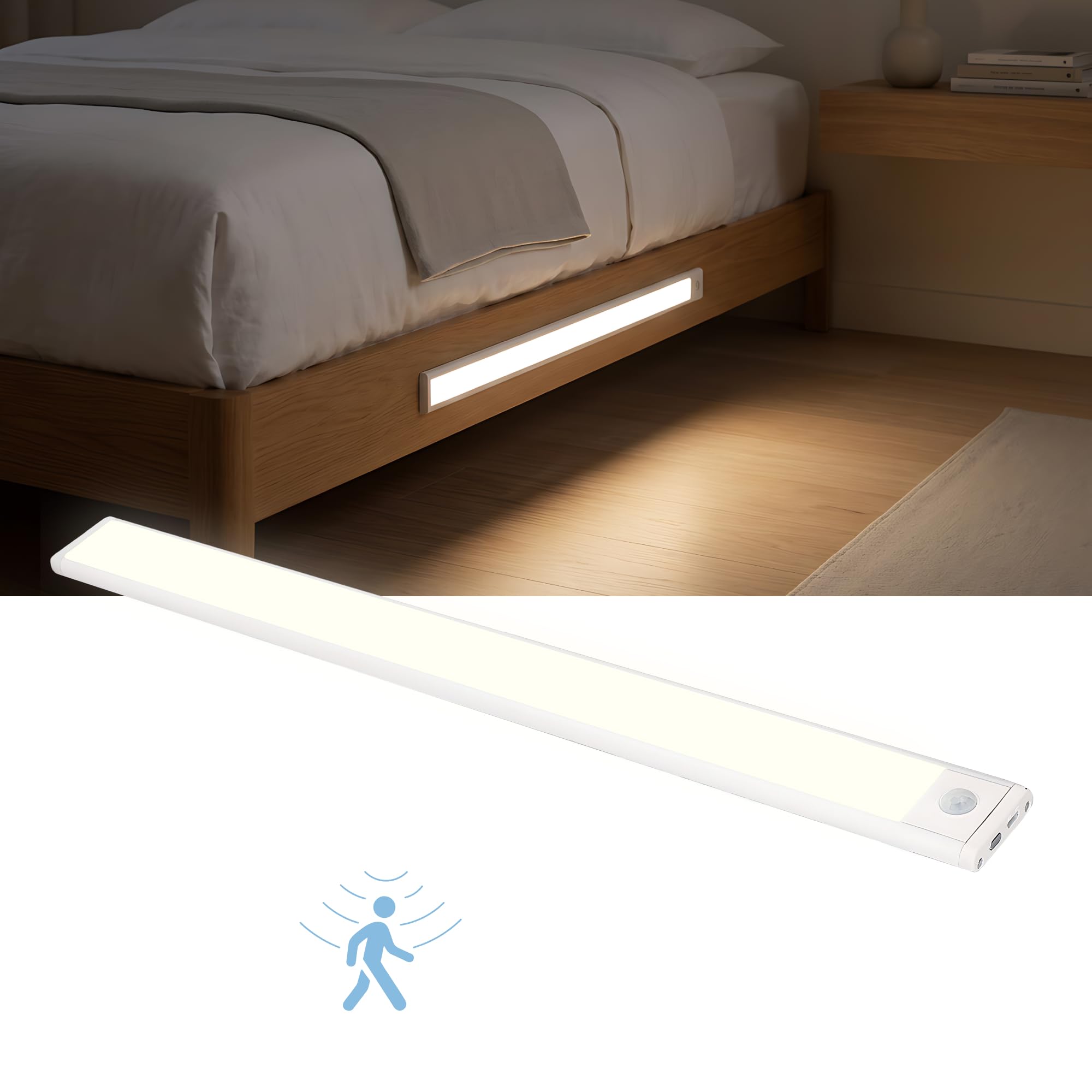 TIRA ILUMINACION LED CON SENSOR KSIX BATERIA 60CM BLANCO