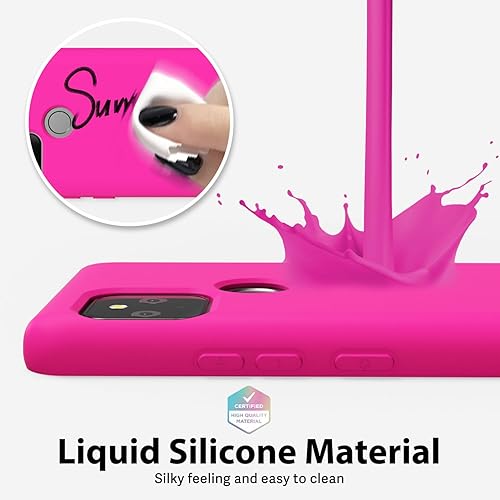 Miniatura 4 de oakxco Funda para teléfono Google Pixel 5 de silicona líquida, color sólido brillante fluorescente, bonita funda protectora de TPU de goma suave