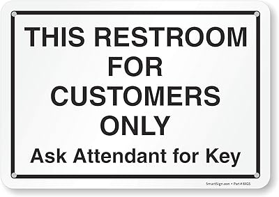 SmartSign - S2-0335-PL-10 This Restroom For Customers Only, Ask Attendant For Key Sign By | 7