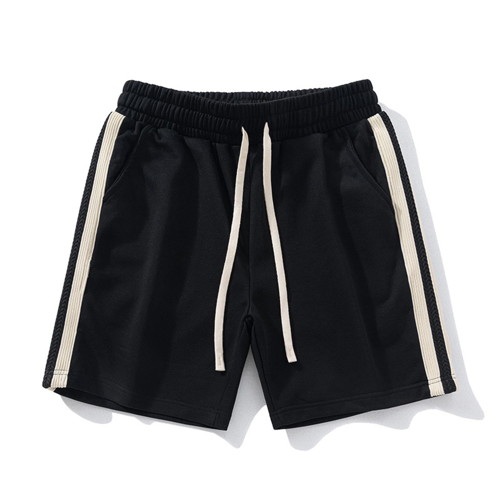 Short jogging hommes à la mode avec jambes droites amples noir - 8