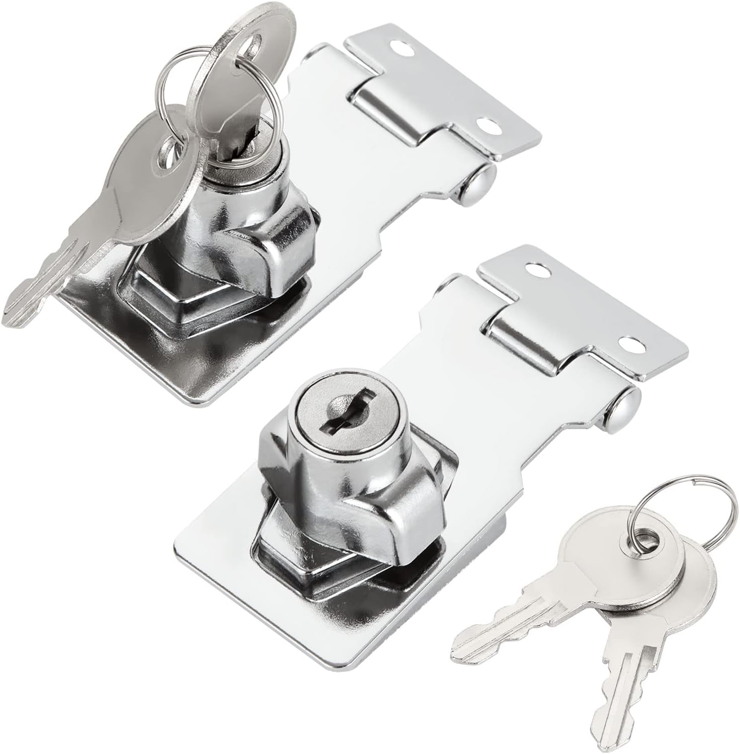 2.5 Inch Keyed Hasp Locks, 4Pcs Twist Knob Keyed Locking Hasp, Safety