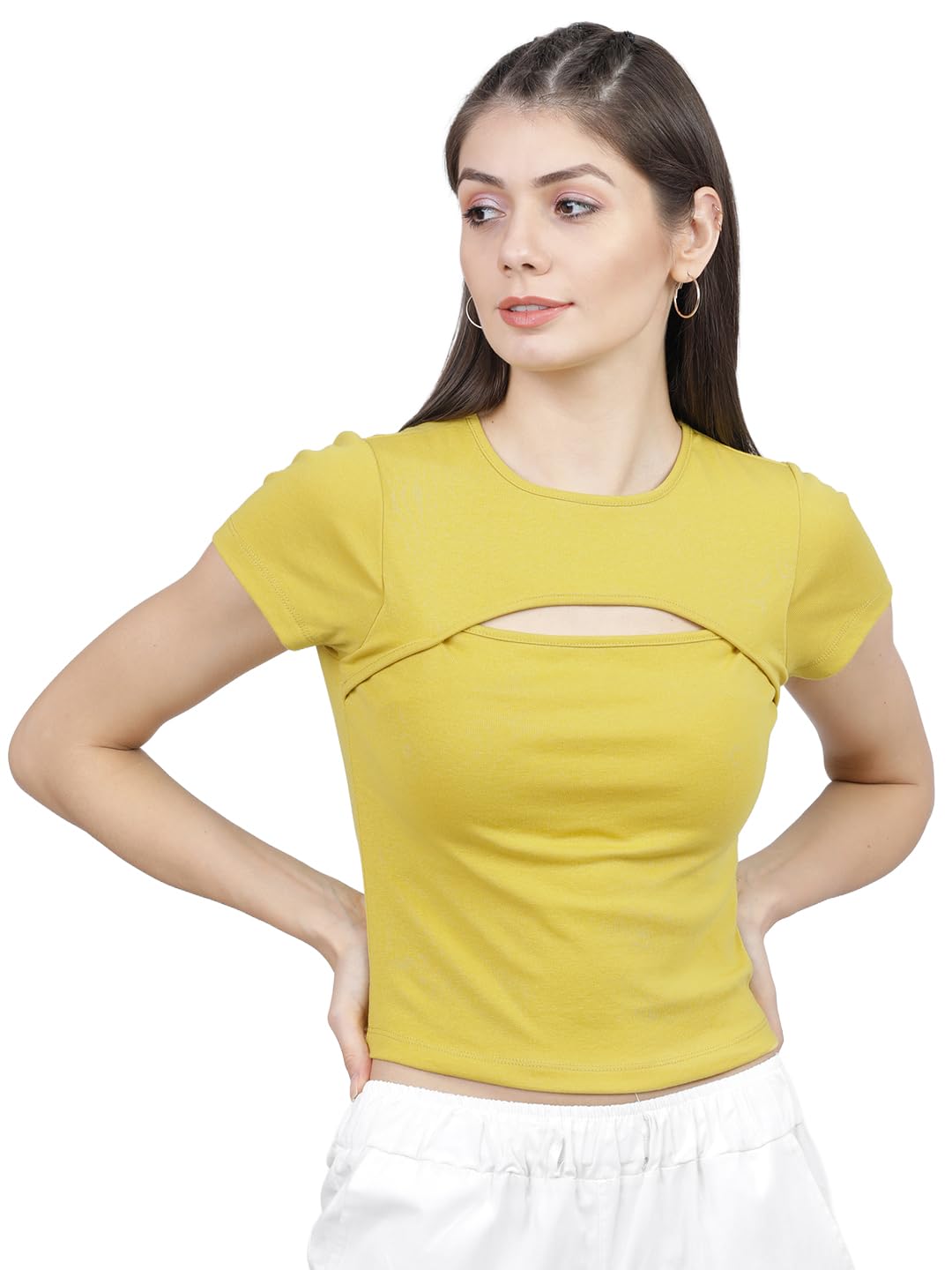tokyo talkies Women's Regular Fit Tshirts | Solid | Short Sleeves | Round Neck | Western Tshirts-picture-37