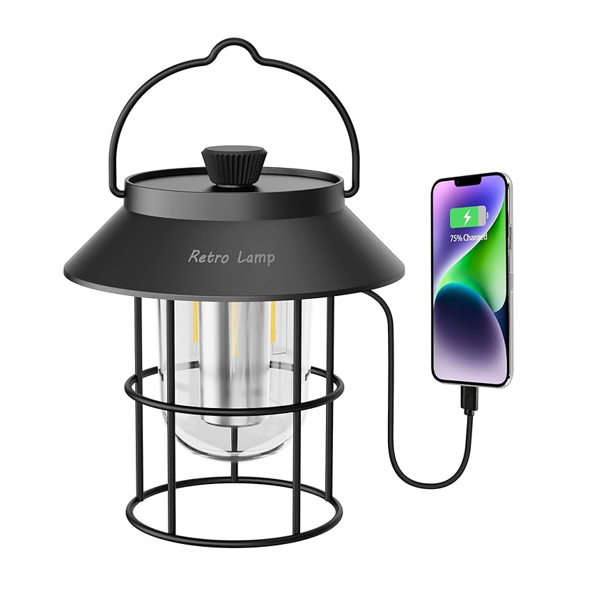 Immagine del prodotto Dreamhigh® Lampada Campeggio Ricaricabile 5000mAh, 350 Lumen Lampada Ricaricabile Led Portatile, 4 Modalità di Illuminazione, 9 Ore di Luminosità Massima, per Campeggio, Escursione, Power Bank