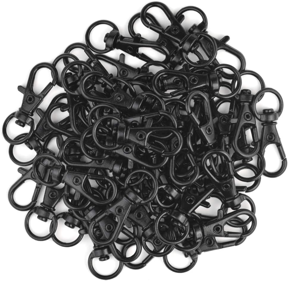 50 pcs Swivel Clasps Lanyard Snap Hook,cnomg Metal Swivel Lanyard Snap Hook Lobster Claw Clasp (Black) - Image 8