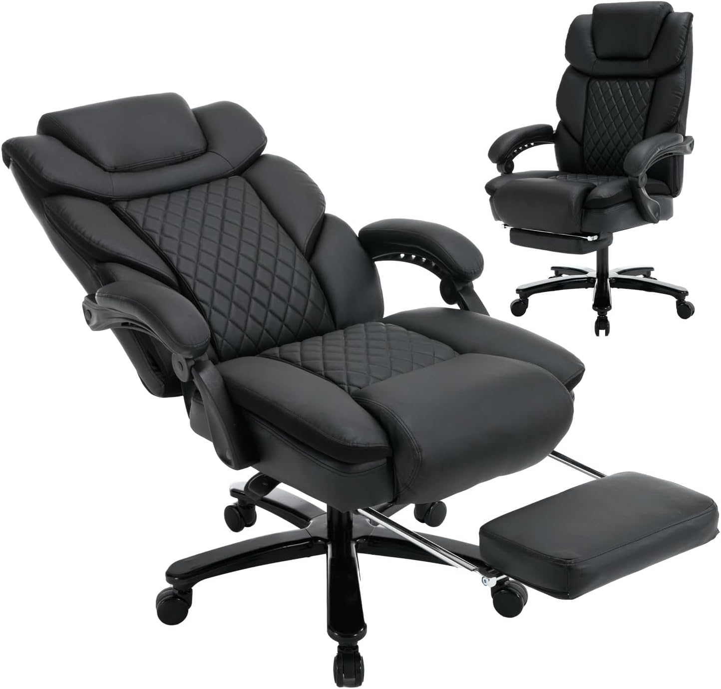 Comermax Big and Tall Reclining Office Chairs with Footrest
