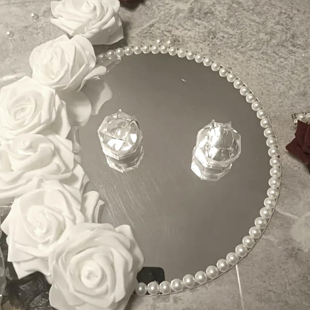 14Pack Round Mirror Centerpieces for Tables Decorations, 6inch Acrylic Round Mirror Trays Plates for Table Centerpiece Candles Wedding Baby Shower Christmas New Year Party Decor Crafts 2mm (6inch)