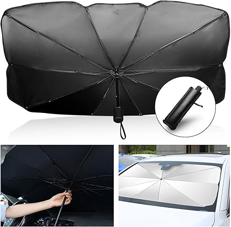 Amazon No 1 Racing 22改善品 車用 サンシェード 車 フロント 傘 くるま用 パラソル 軽自動車 汎用 日よけ 折りたたみ 収納便利 遮光 遮熱 カーフロントガラスカバー プライバシー保護 太陽光 Uv 紫外線カット 暑さ対策 収納ポーチ付き M 65 125cm 車 バイク