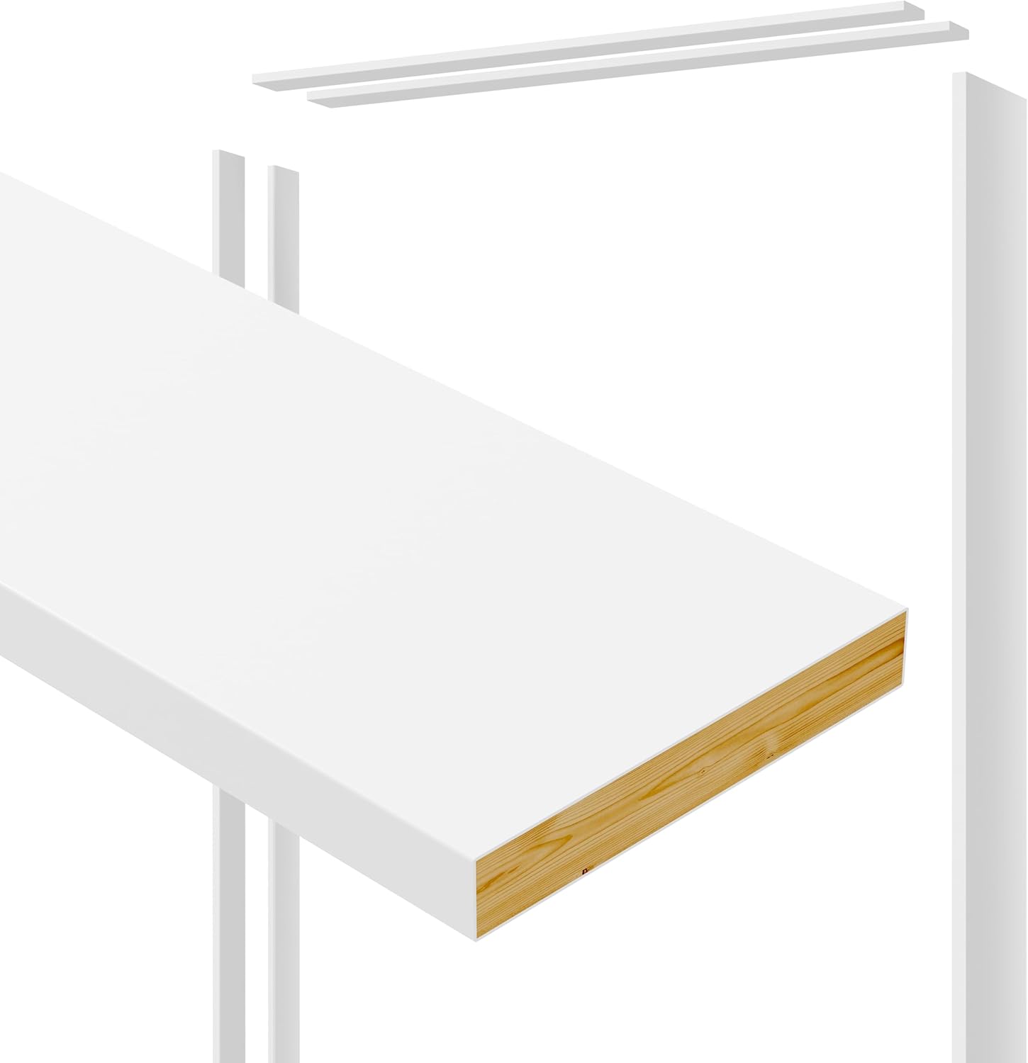 Door Jamb Frame kit with Pre-Installed Hinges & Weather Stripping, Primed Composite Door Frame Kit, Pine Wood, Assemly Required, 81.65 in x 4.57in x 1.18 in (Right Handed)