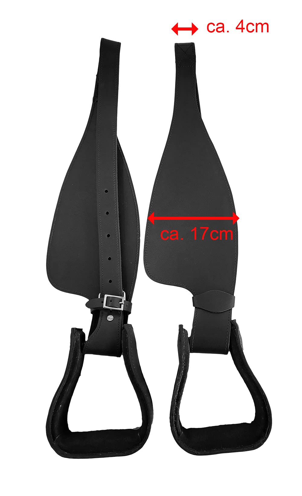 A&M Reitsport Steigbügel + Fender aus Leder hoher Qualität, Neu, Farbe:Schwarz